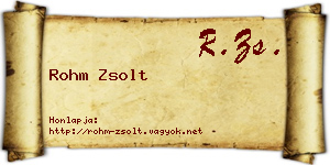 Rohm Zsolt névjegykártya