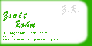 zsolt rohm business card